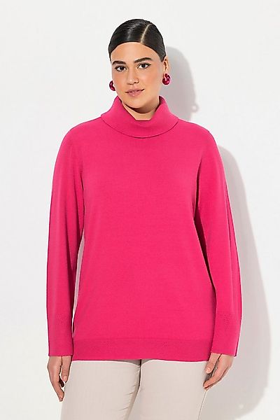 Ulla Popken Strickpullover Rollkragenpullover breite Rippbündchen Langarm günstig online kaufen
