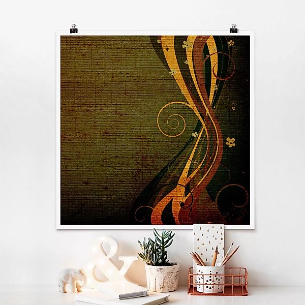 Poster Muster & Texturen - Quadrat Asian Flower günstig online kaufen