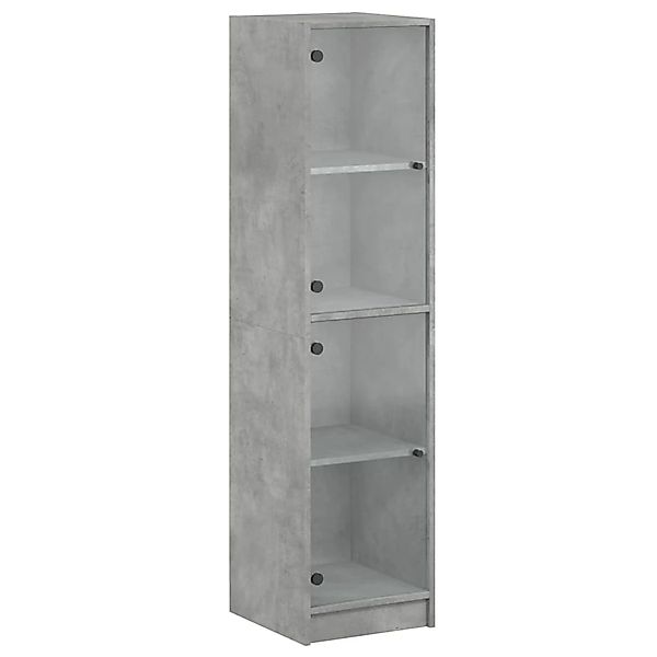 vidaXL Highboard mit Glastüren Betongrau 35x37x142 cm 836437 günstig online kaufen