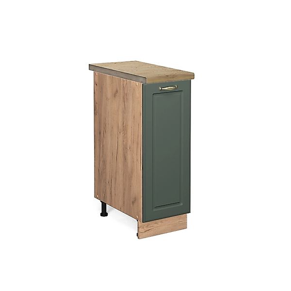 Vicco Apothekerschrank Fame-Line Grün-Gold Landhaus/Goldkraft Eiche 30 cm A günstig online kaufen