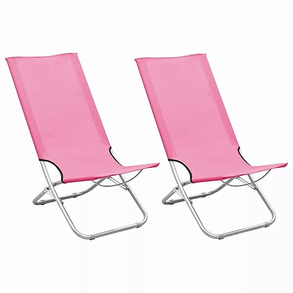 Klappbare Strandstühle 2 Stk. Rosa Stoff günstig online kaufen