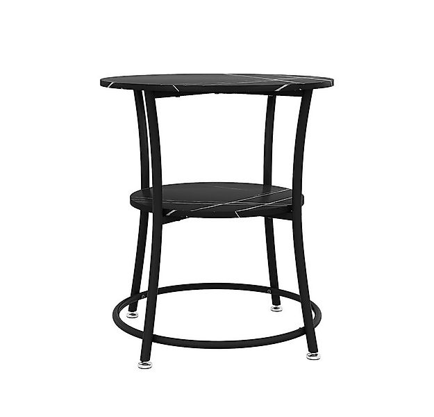 Vicco Couchtisch Quebec, Marmor/Schwarz, 50 x 50 cm mit Ablage günstig online kaufen