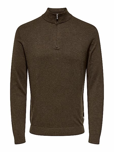 ONLY & SONS Troyer "ONSLOUI REG 12 MEL HALF ZIP KNIT NOOS" günstig online kaufen