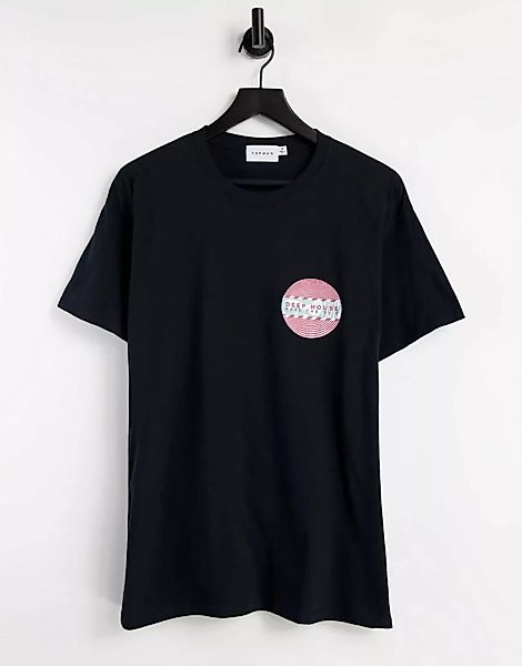 Topman – Oversize-T-Shirt in Schwarz mit „Deep House“-Print auf der Vorder- günstig online kaufen