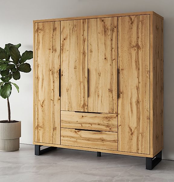 Home affaire Drehtürenschrank "Bronne,Breite 191 cm, Wäscheschrank inclusiv günstig online kaufen