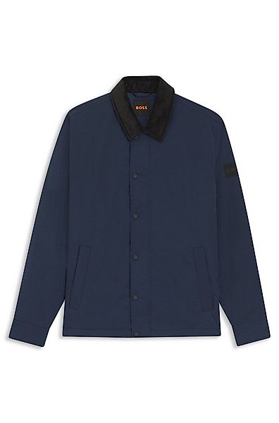 BOSS ORANGE Outdoorhemd Leldon-zip Oversize Fit, kontrastfarbiger Kragen, w günstig online kaufen