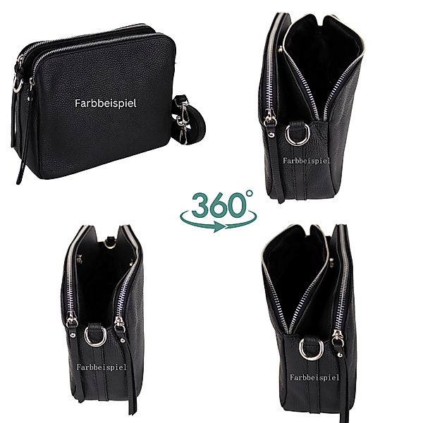 MIRROSI Schultertasche aus Echtleder, hergestellt in Italien, mit 2 Riemen günstig online kaufen