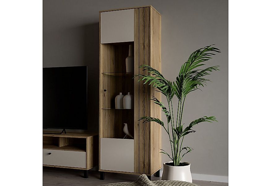 FORTE Vitrine "Killarney" Vitrine, Glastüre, Metallgriffe, zweifarbig günstig online kaufen