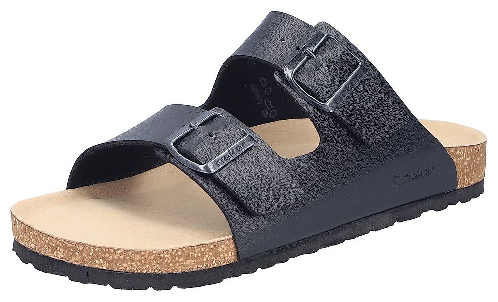 Rieker Pantolette Sommerschuh, Schlappen, Hausschuh, mit zwei Schnallenvers günstig online kaufen