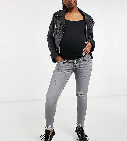 River Island Maternity – Amelie – Eng geschnittene Jeans mit Zierrissen, un günstig online kaufen