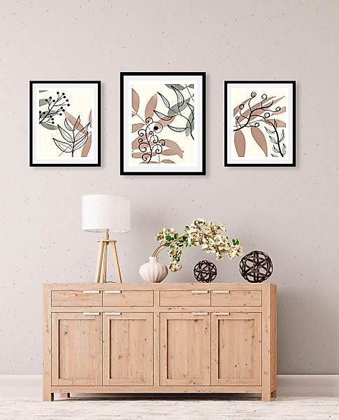 queence Bild "Set Halli", (1 St.), HD Premium Poster-Druck inkl. Holzrahmen günstig online kaufen