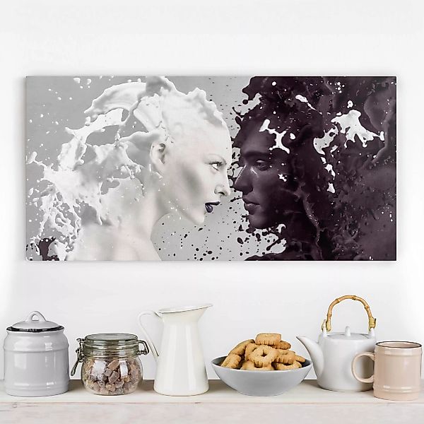 Leinwandbild Portrait - Querformat Milk & Coffee günstig online kaufen