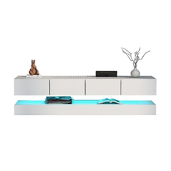 MODFU TV-Schrank LED TV Lowboard,Wandmontierter,TV-Ständer (Weiß günstig online kaufen