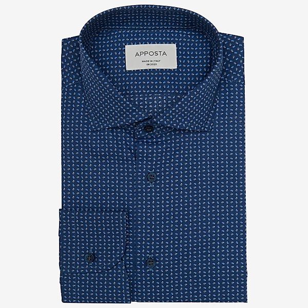 Hemd  gemustert  marineblau 100% reine baumwolle leinwandbindung, kragenfor günstig online kaufen
