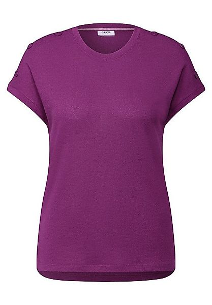 CECIL T-Shirt TOS Solid Crepe Button T-Shirt günstig online kaufen