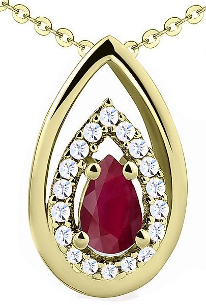 Limana Kette mit Anhänger echter Rubin Edelstein rot 925 Silber Damenkette günstig online kaufen