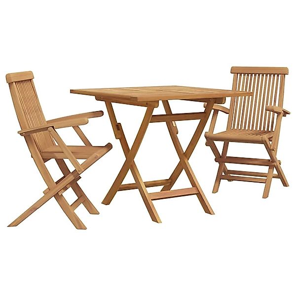 vidaXL Garten-Essgruppe 2-Tlg Braun Teak-Massivholz 3385966 günstig online kaufen