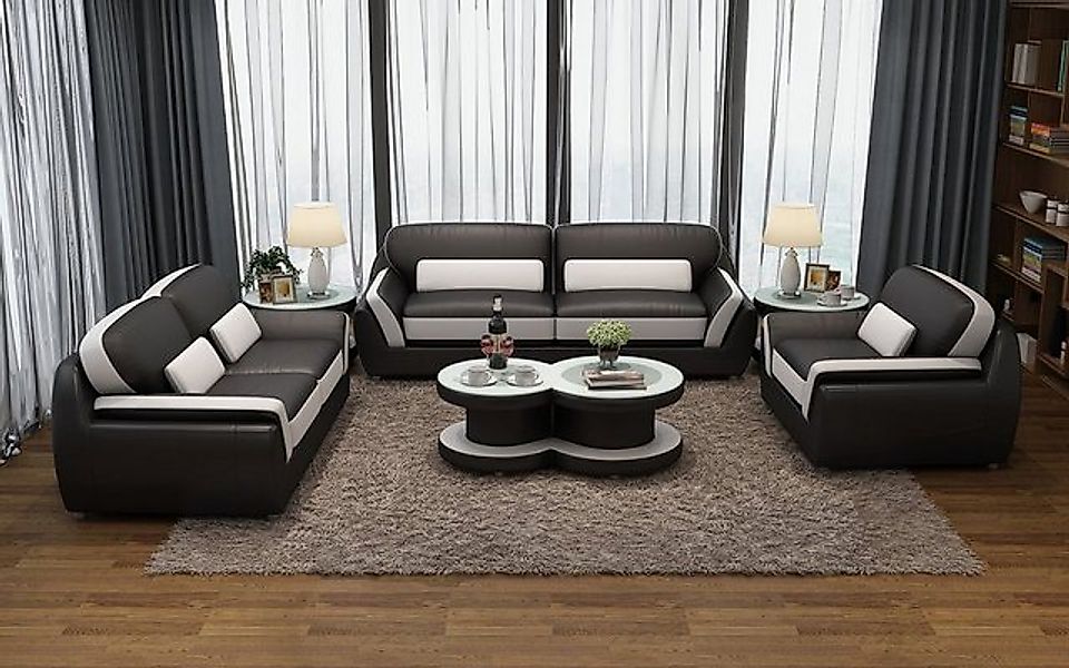JVmoebel Sofa Ledersofa Couch Sofagarnitur Neu 3+2+1 Sitzer Garnitur Sofa, günstig online kaufen