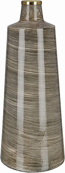 GILDE Tischvase »Stripes«, (1 St.), Vase aus Metall, kegelförmig günstig online kaufen
