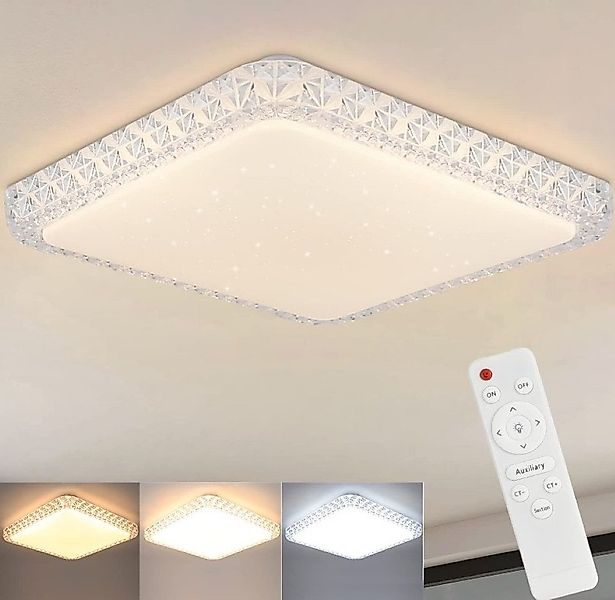 Nettlife LED Deckenleuchte Sternenhimmel Eckig Kristall günstig online kaufen