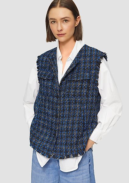 s.Oliver Funktionsweste Indoor-Weste Bouclé-Weste mit Fransen günstig online kaufen