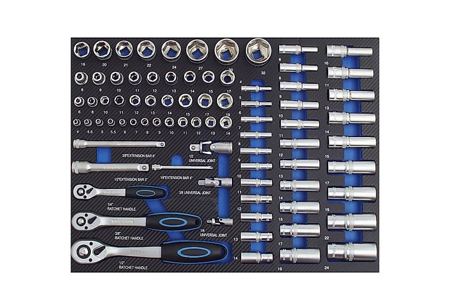 TRUTZHOLM Werkzeugset Profi Werkstattwagen Einlage blau Steckschlüsselsatz günstig online kaufen