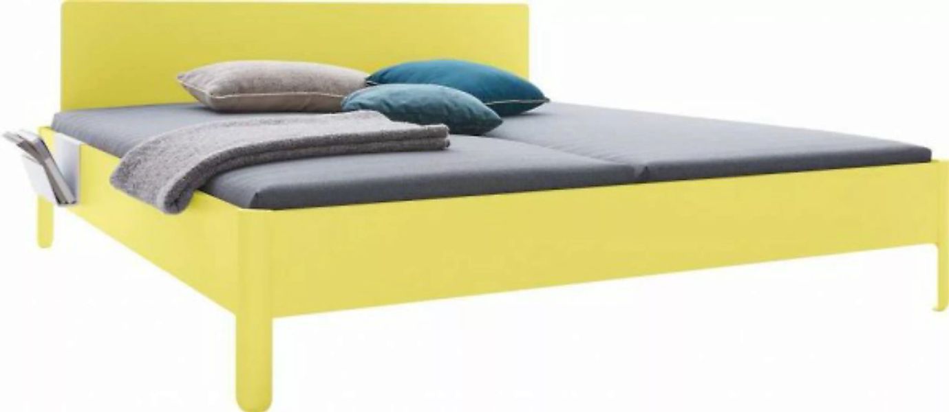 NAIT Doppelbett farbig lackiert Dynamischgelb 160 x 210cm Mit Kopfteil günstig online kaufen