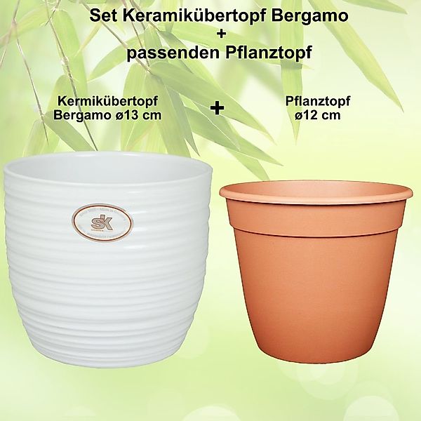 Heimwerkercenter Übertopf Set - Keramikübertopf Bergamo günstig online kaufen