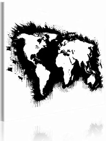 artgeist Wandbild Monochrome Weltkarte schwarz/weiß Gr. 60 x 40 günstig online kaufen