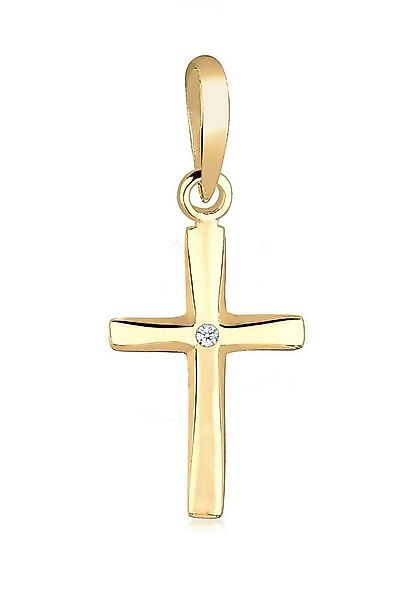 Elli DIAMONDS Kettenanhänger Anhänger Kreuz mit Diamant Weiß (0.005 ct) 585 günstig online kaufen
