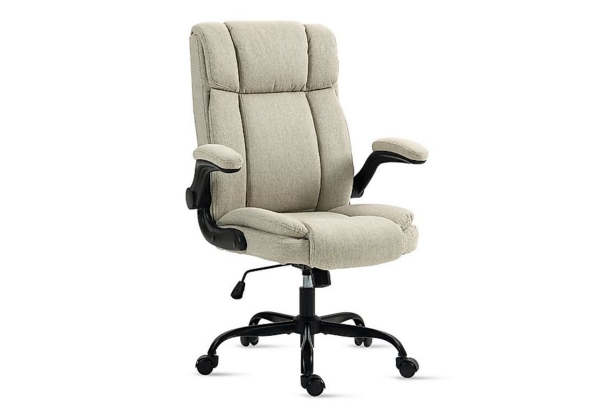 LIYURUI Bürostuhl Ergonomischer 150KG Belastbarkeit Chefsessel Stoff Flip-u günstig online kaufen
