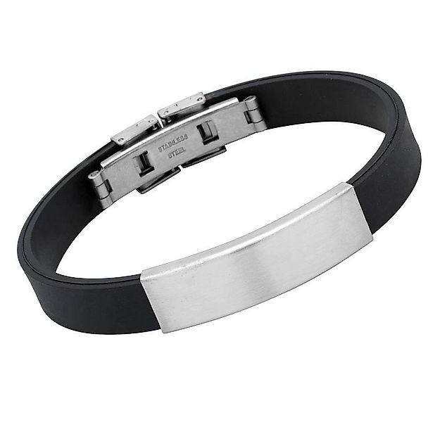 Unique Edelstahlarmband Kautschuk Armband mit Edelstahl Details B5143 günstig online kaufen