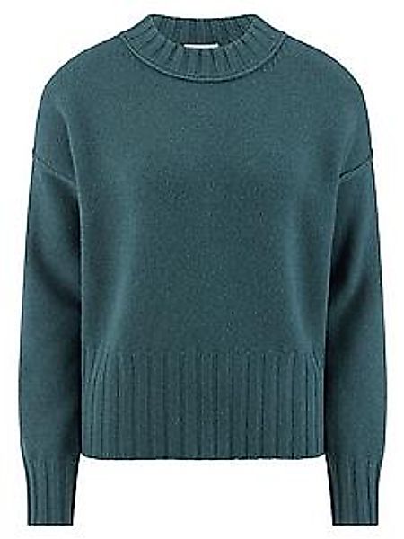 Rundhals-Pullover aus Schurwolle und Kaschmir include türkis günstig online kaufen