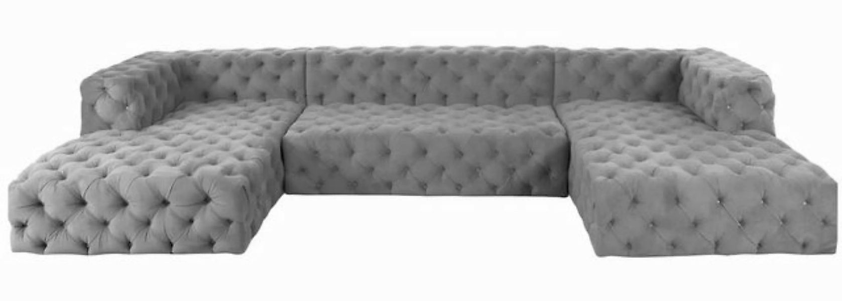 Xlmoebel Ecksofa Chesterfield Ecksofa XXL aus hochwertigem Textilgewebe, 1 günstig online kaufen