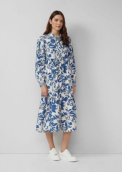 s.Oliver Maxikleid Strukturiertes Viskosemix-Kleid im A-Shape günstig online kaufen