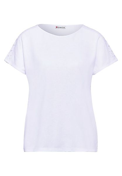 STREET ONE T-Shirt - Leinen-Optik, Stickerei günstig online kaufen