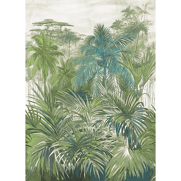 Sanders & Sanders Fototapete Dschungelmuster Graugrün 53 cm x 2,8 m 640277 günstig online kaufen