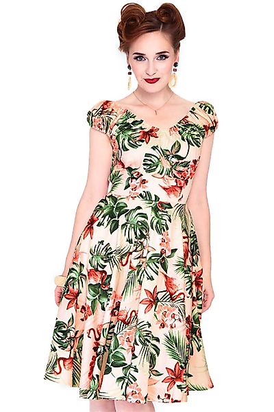 Voodoo Vixen A-Linien-Kleid Tropical Flamingo Swingkleid günstig online kaufen