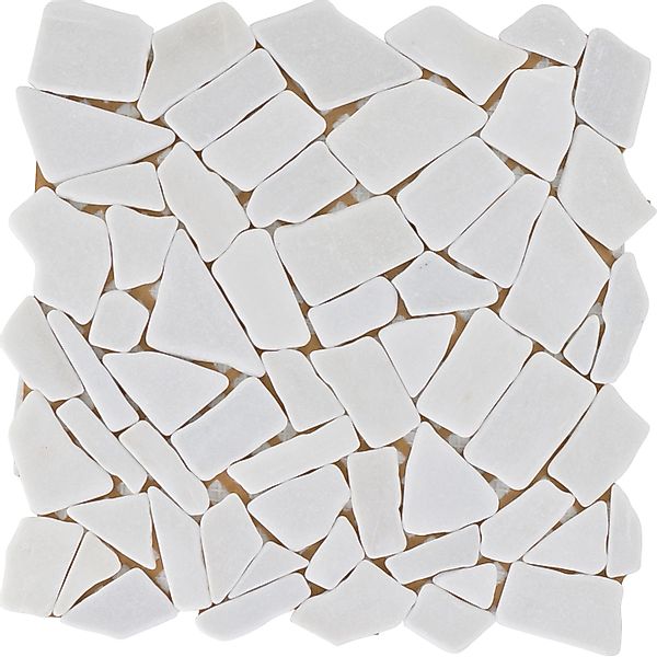 Bruchmosaikmatte Carrara Polygonal Weiß 30,5 cm x 30,5 cm günstig online kaufen