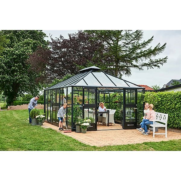 Juliana Gewächshaus Grand Oase 18 m² Anthrazit inkl. Fundamentrahmen günstig online kaufen