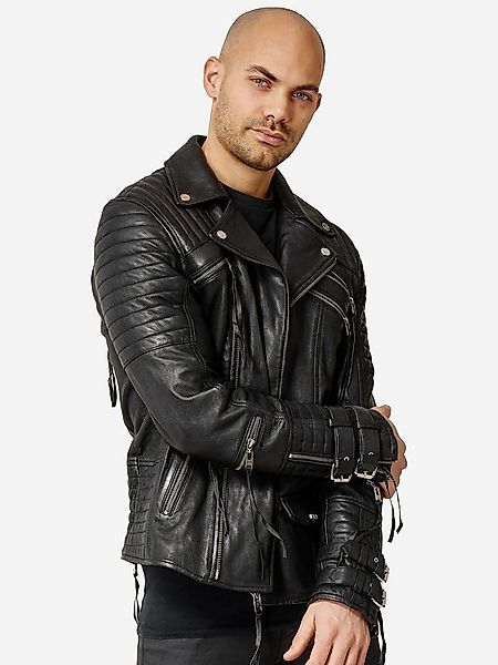 trueprodigy Lederjacke Jackson mit Absteppungen und Zippern günstig online kaufen