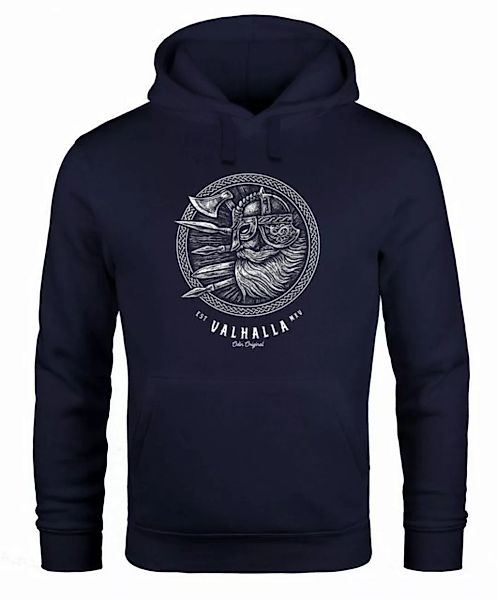 Neverless Hoodie Hoodie Herren Valhalla Odin Emblem Print Kapuzen-Pullover günstig online kaufen
