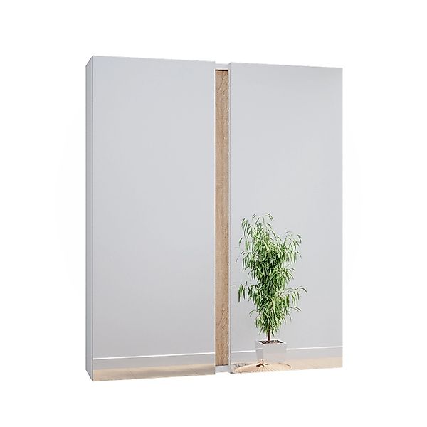 Vicco Badezimmerspiegelschrank Gloria, Weiß/Sonoma, 70.4 x 84 cm mit 2 Türe günstig online kaufen