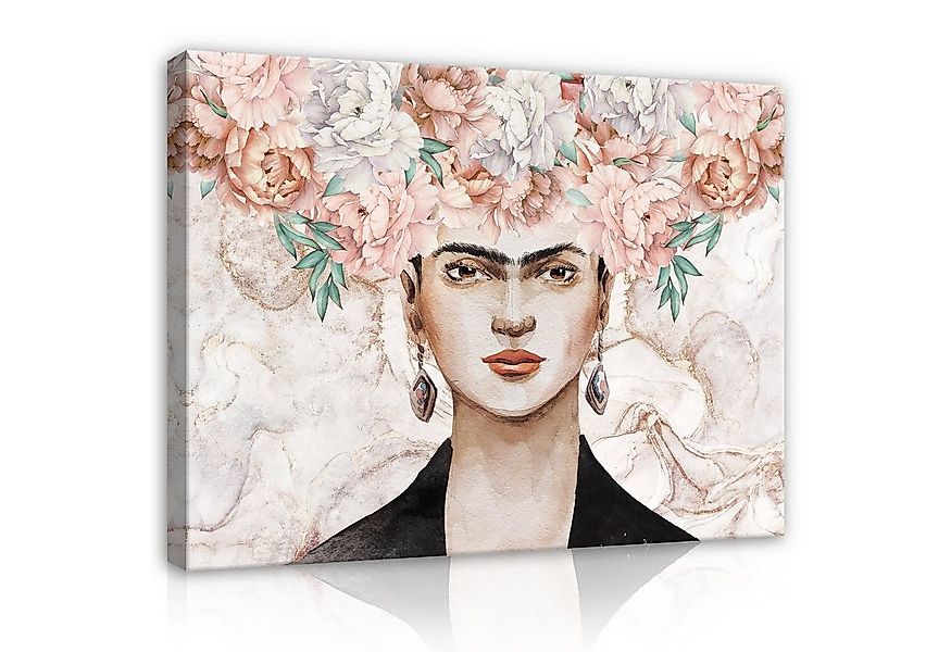 Wallarena Leinwandbild Frida Kahlo Blumen Kunst Moderne Wandbild Groß XXL L günstig online kaufen