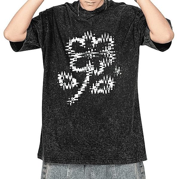 YRIIOMO Kurzarmshirt Hochwertiges T Shirt mit kreativem Print, lockerem Sch günstig online kaufen