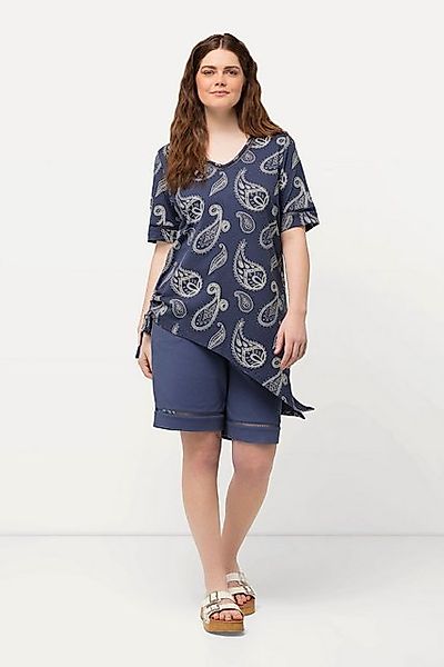 Ulla Popken Longshirt Longshirt Paisley V-Ausschnitt Halbarm günstig online kaufen