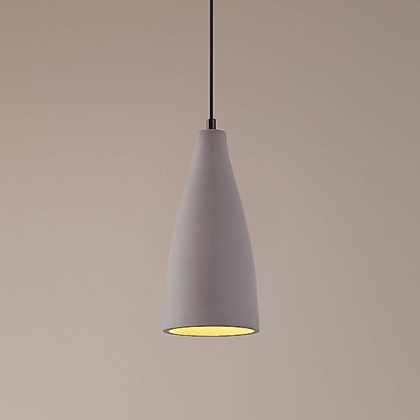 Lindby Pendellampe Sanne, grau, Beton, Ø 15 cm, E27 günstig online kaufen