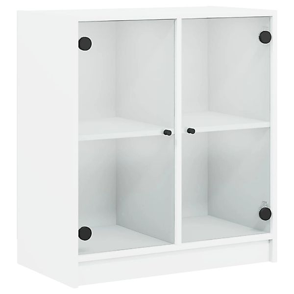 vidaXL Beistellschrank mit Glastüren Weiß 68x37x75,5 cm 836420 günstig online kaufen