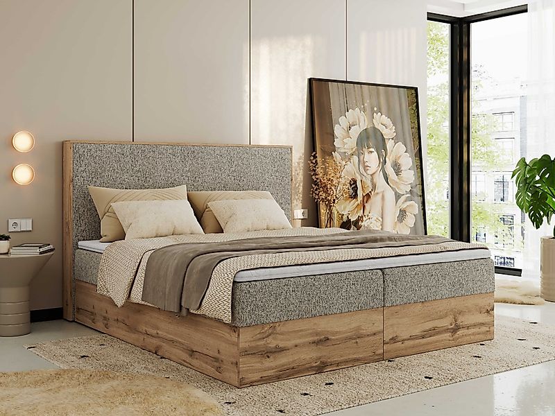MKS MÖBEL Boxspringbett WOOD CLASSIC (Packung, günstig online kaufen