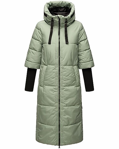 Navahoo Steppmantel "Ciao Miau XIV", Langer Wintermantel mit Rippstrickärme günstig online kaufen